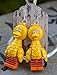 compatible with Big Bird Sesame Street Earrings w Sterling Silver Hooks Handmade Jewelry