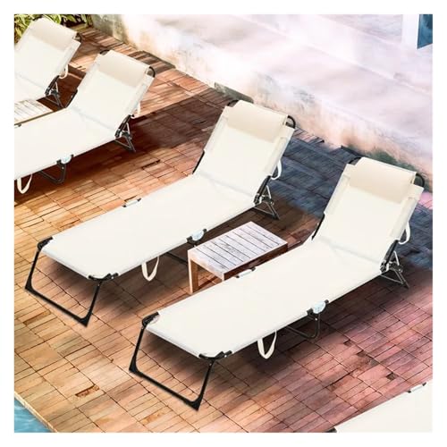 Lot de 2 chaises longues pliantes bleu foncé avec dossier réglable - 5