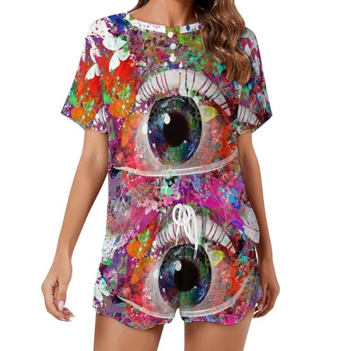 Pyjama femme contre la chaleur Œil De Couleur ensemble de nuit été