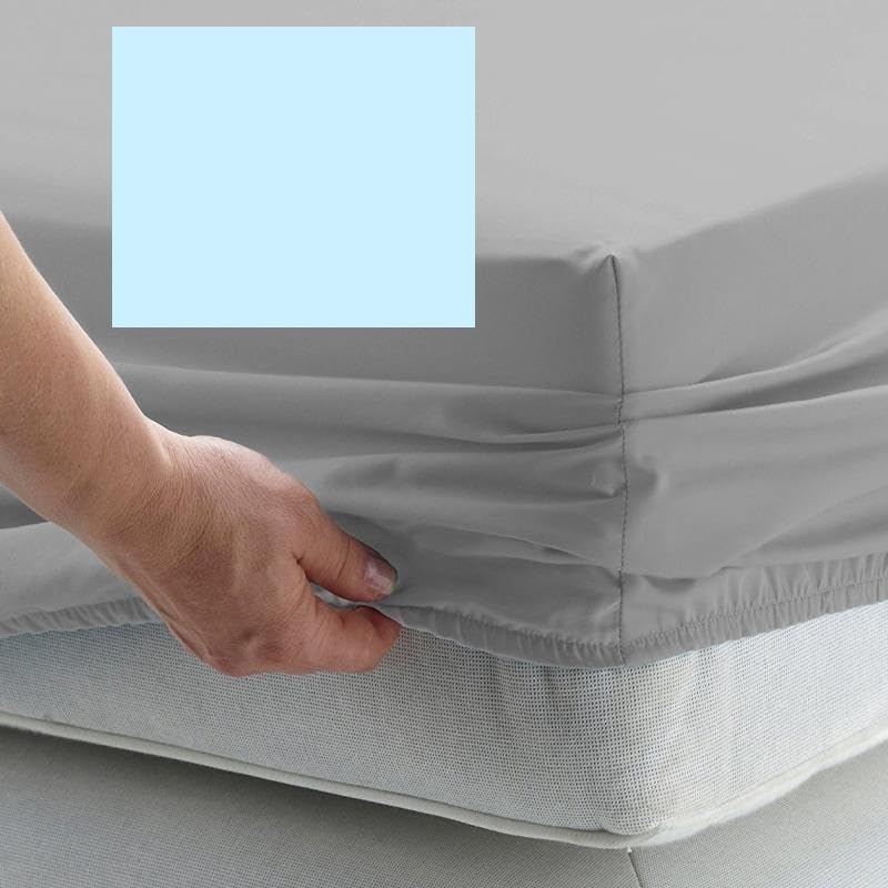 Electric Bed Fitted Sheet Small Single EXTRA LONG 2'6" x 6'6" (30" x 78") 300 Thread Count Percale Material - Hand Made to Order 10" (26cm) (Blue)
