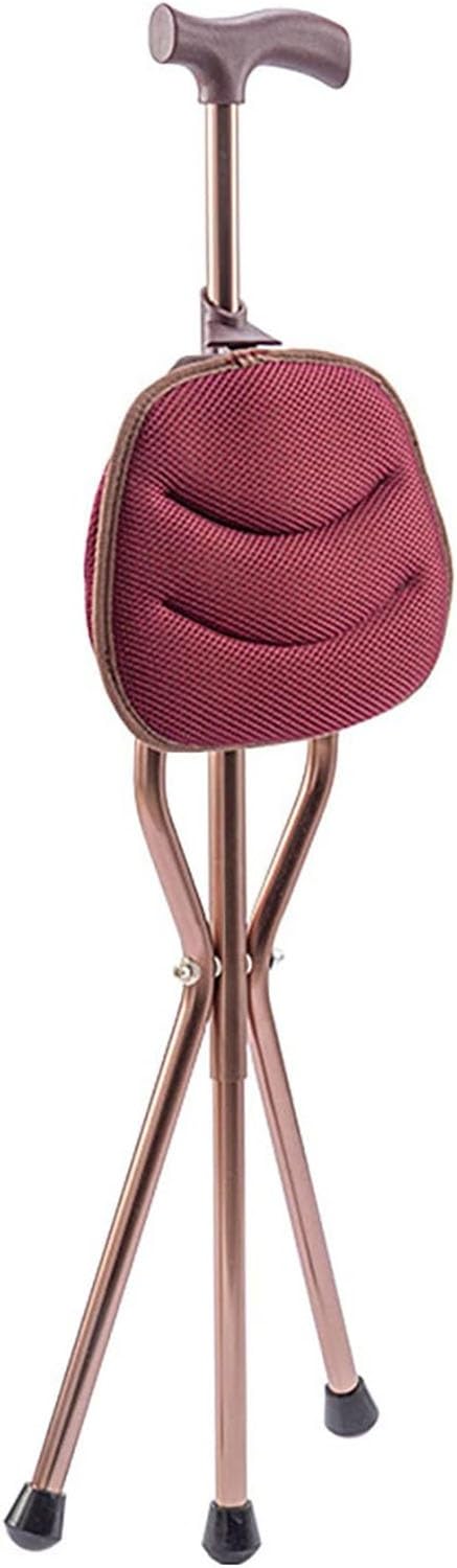 Bastón para Caminar, Taburete con Trípode, Bastón con Asiento, Silla Plegable para Senderismo, Bastón De Ayuda para La Movilidad Independiente para Hombres Mayores Discapacitadas