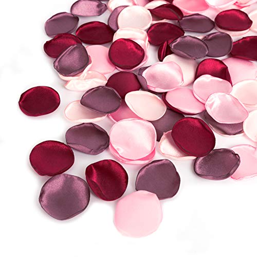 Macting Rose Petals, 200Pcs Girl Scatter Silk Petals With Wooden Box Fake Roses Petals For Valentines Day Romantic Night Decoration, Wedding Aisle, Mixed Red #TOP23