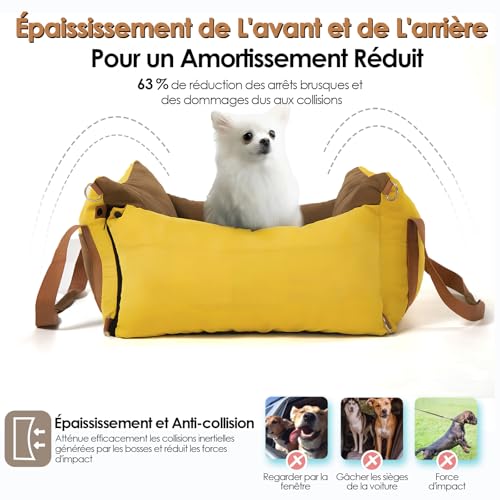 Siège auto pour petits chiens lavable avec zone extensible et rangements intégrés - 6