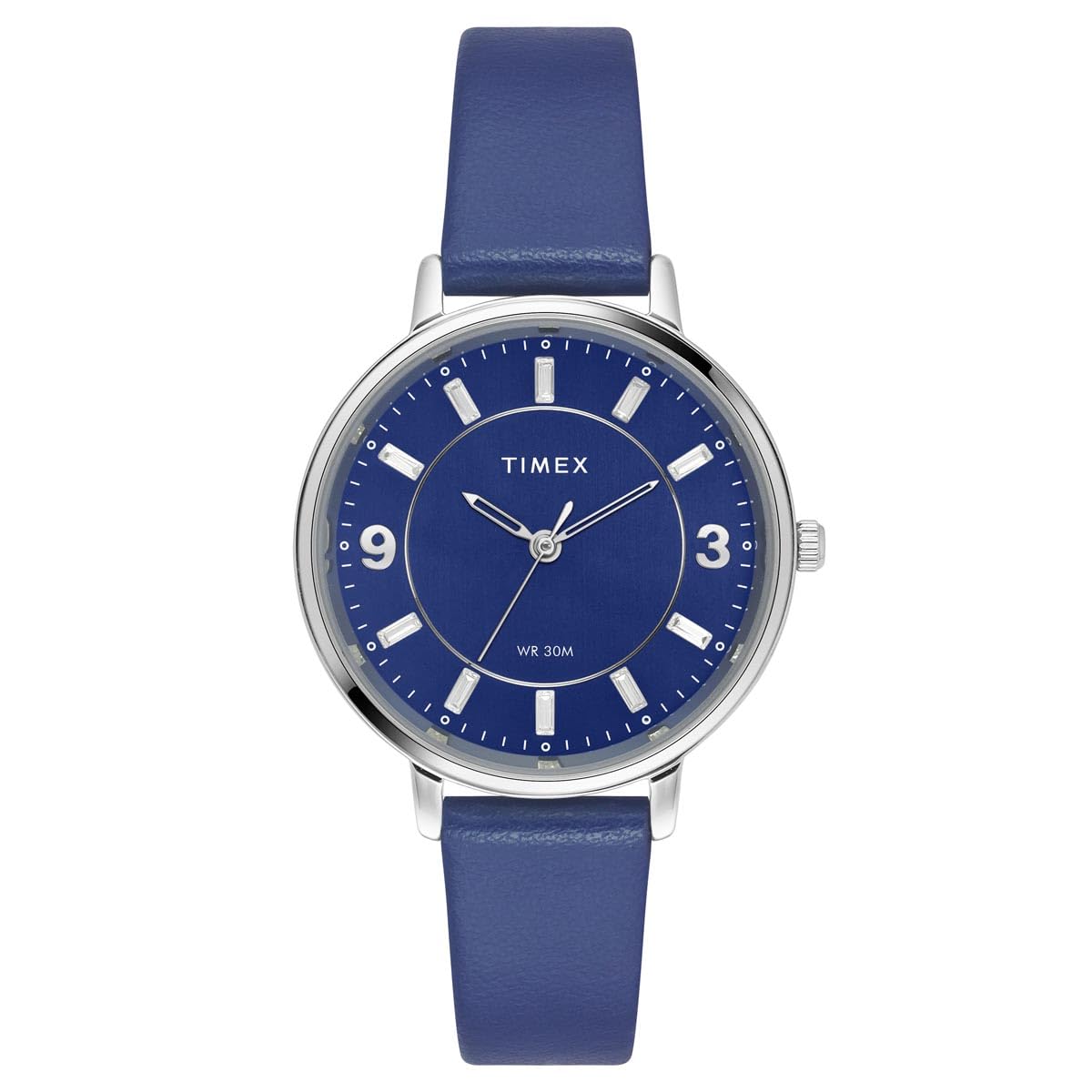 TIMEX Leather Women Blue Round Dial Analog Watch - Twel15818 (B0D95VLD5M) Amazon Price History, Amazon Price Tracker