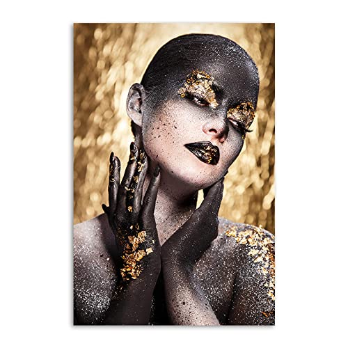 Peinture sur toile de femmes d'art mural luxueux reflets dorés pour intérieur raffiné