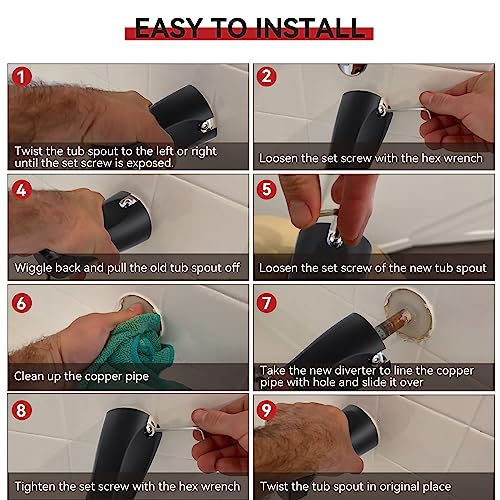 image for Enhon Slip on Tub Spout with Diverter, Compatible with American Standa