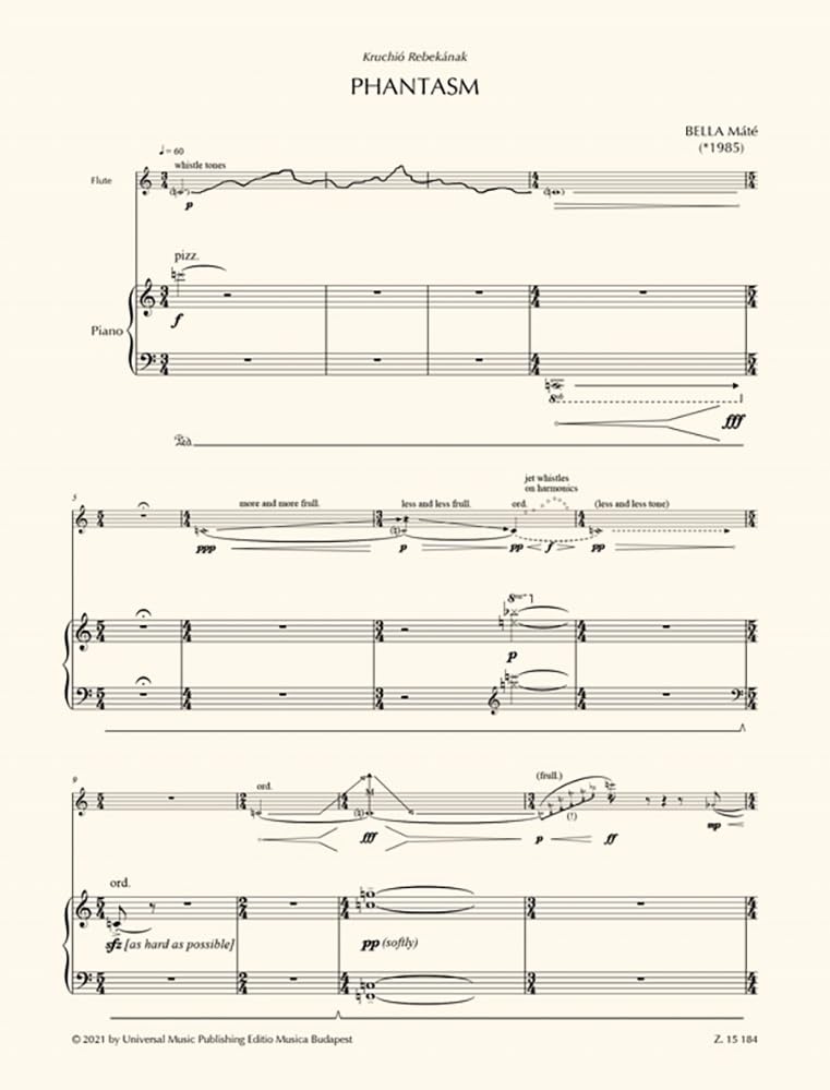 Universal Music Publishing Editio Musica Budapest Phantasm (for Flute and Piano).