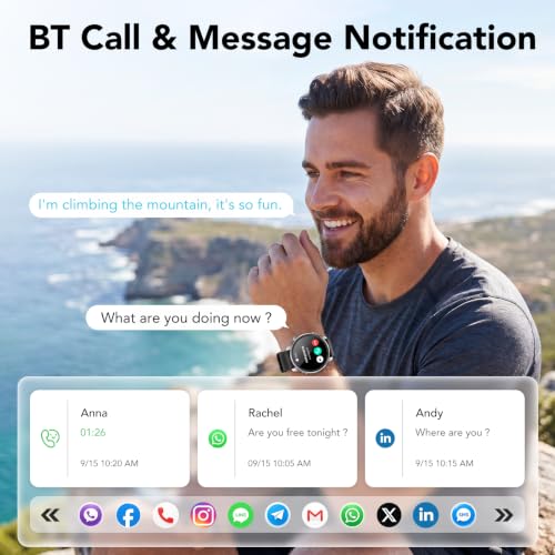 Smart Watch for Men, Make/Receive Calls, 1.53" AMOLED Ultra-Clear Screen | Bluetooth Call, Always-On Display, DaGPT Built-in,120+ Sport Modes,24/7 Heart Rate Sleep Monitor, IP68, for iPhone/Android - image 4