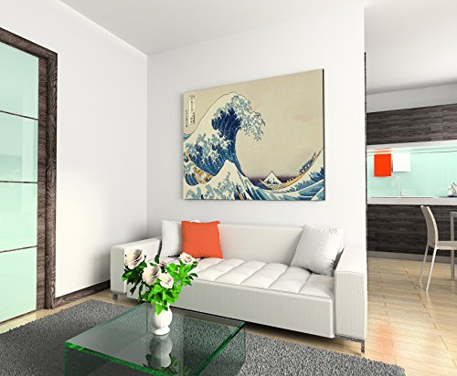 Waves In Sea - Cuadro de 120 x 80 cm XXL con impresión artística sobre lienzo