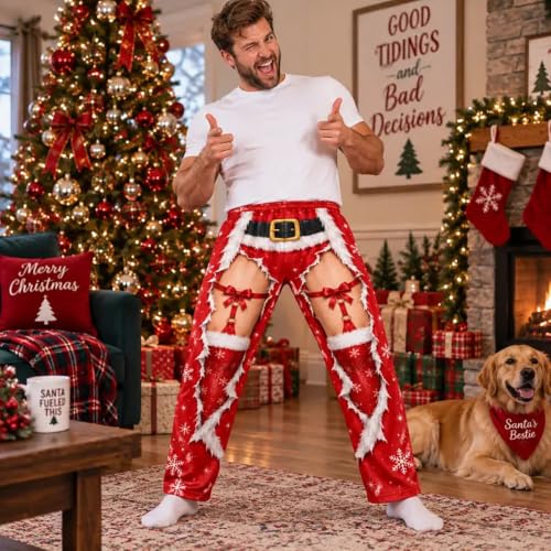 Funny Costumes for Men Christmas illusion Print Soft Lounge Pajama Pants - image 3