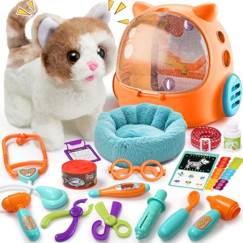 TUZT 17PCS Interactive Cat Toys for Kids, Toys for 3 4 5 6 7 8 Year Old Girls Kids Boys, Walking &...