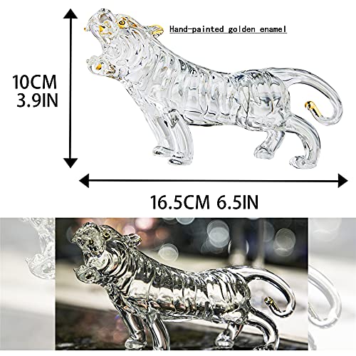 Yu Feng Crystal Tiger Figurines Collectibles Decorative Glass Paperweight Hand Blown Glass Animal Tiger Sculpture #TOP1