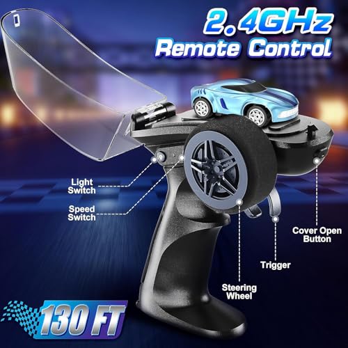 Image of SUPER TOY Mini RC Drift Car 1:64 Scale Remote Control Car with LED Lights & Speed Modes, 2.4GHz Stunt Drifting RC Toys, Hobby Gift for Kids & Adults
