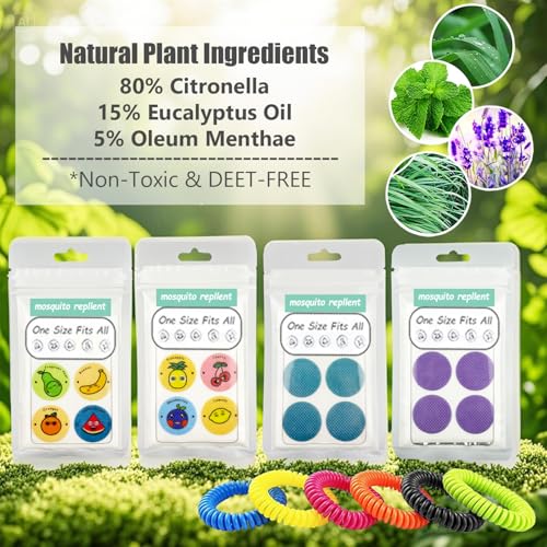 240pcs mosquito patches stickers individually wrapped natural plant based mosquito stickers for kids adult outdoor hiking camping travel