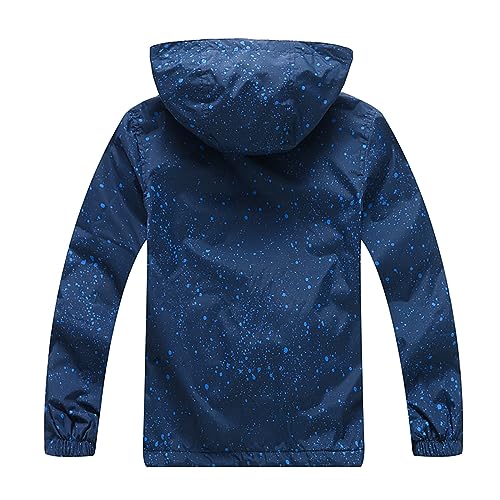 Little Child Outdoor Rainproof Windbreaker Zipper Jacket Colorful Printed Long Sleeve Hooded Jacket With 103