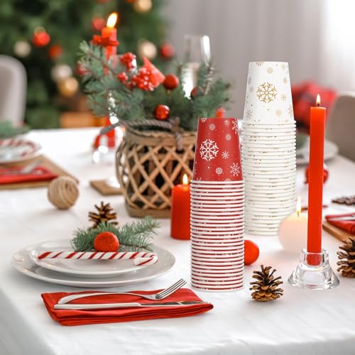 NatNarr 100 Stück Glühweinbecher, 266 ml Weihnachts-Einweg-Pappbecher – Ansicht 6