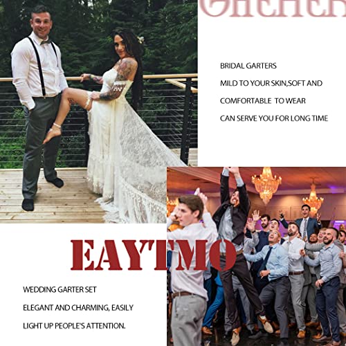 Eaytmo Bridal Garter Set White Flower Wedding Garters Pearl Lace Garters Belt Leaf Leg Garters For Bride (Set Of 2) #TOP6