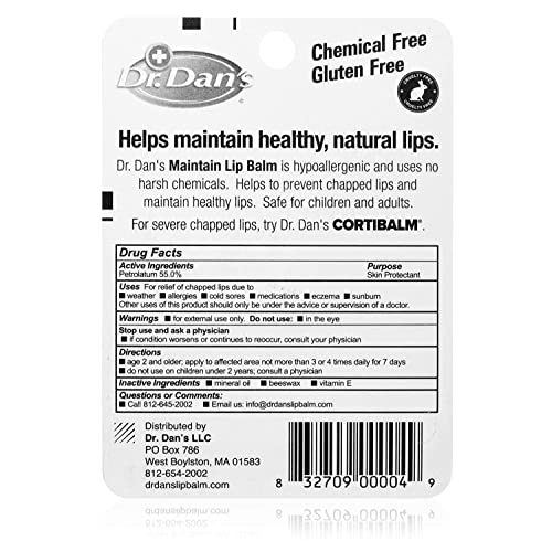 Dr. Dan's Maintain Lip Balm - Mild Ingredients, Protect Lips From Dry Weather, Vitamin E Stick Of Moisturizing Lip Balm Helps Soft Lips Keep Their Smoothness #TOP1
