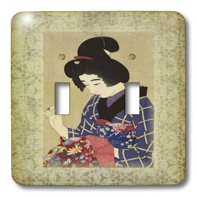 Interruptor doble Geisha 3dRose lsp_38117_2 cubre fallos pared 3