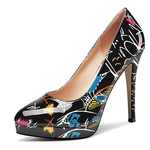Image of Castamere Womens High Heels Platform Pumps Slip-on Stilettos 12CM Heel Office Dress Shoes