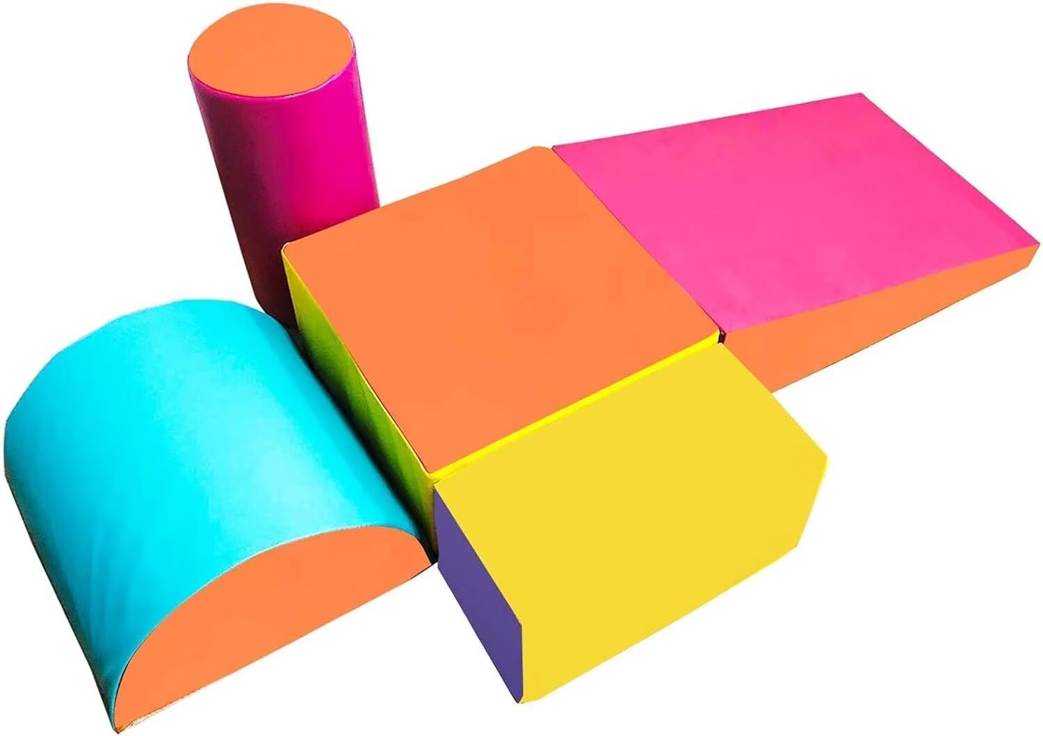 C-CHAIN Climb and Crawl Activity Play Set, Lightweight Soft Foam Blocks for Climbing, Crawling and Sliding, 5-Piece Set, Indoor Climbing Toys for Babies, Kids, Toddlers, Preschoolers