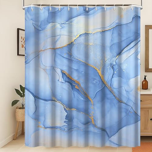 Rideau de douche marbre blanc polyester lavable grand format 180x240 - 2