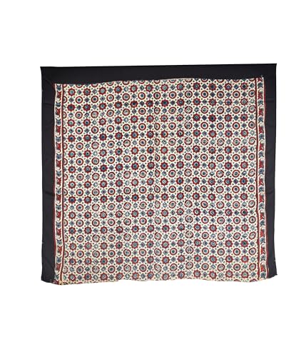 Image of Ethnics of Kutch Womenss Ajrakh Modal Silk Natural Dye Hand Block Print Saree with Blouse Piece - 5.5 Mtr Length