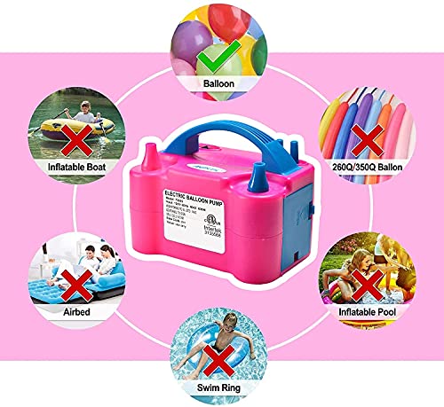 Image of Rozi Decoration Electric Air Pump for Balloon Inflating (Pink)