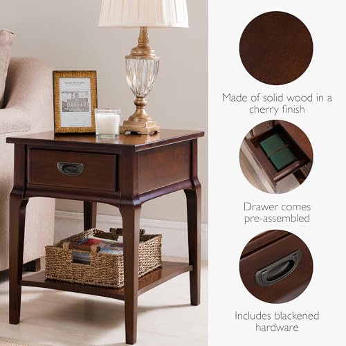 Image of Leick Home Stratus End Table, 20 inch, Heartwood Cherry