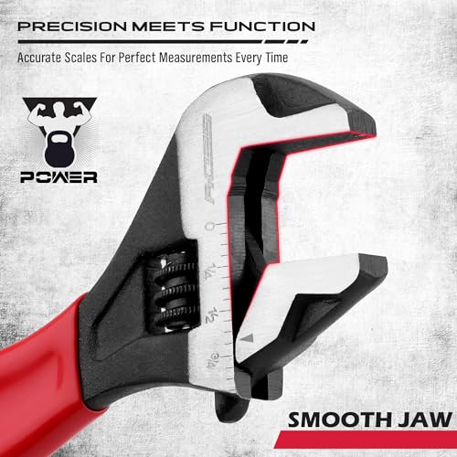 Sedy 6 Inch Adjustable Wrench Pipe Spanner: Wide Jaw Black Oxide Wrench With Cushion Grip thumb #3