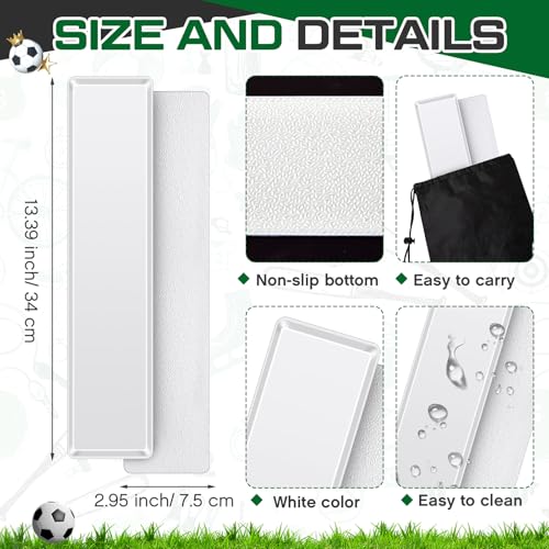 Blueweenly 10 Pcs Court Line Marker Kit White Court Line Boundary Markers Flat Rectangular Gym Floor Spot Markers Agility Training Accessories for Soccer Basketball Volleyball Badminton Outdoor