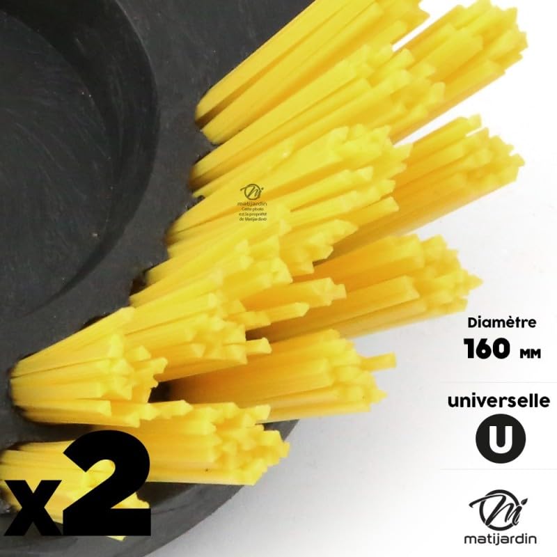 Matijardin - 2 Têtes brosse désherbage débroussailleuse Universelle nylon Rilsan jaune