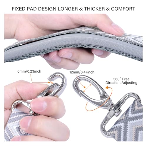 Image of 59 Inch Shoulder Straps, Soft with Ultra-Thick Fixed Shoulder Pad, Two Way Independently Adjustable Buckle Replacement Straps for Laptop Bag Messenger Bag Tool Bag Luggage,Grey Black