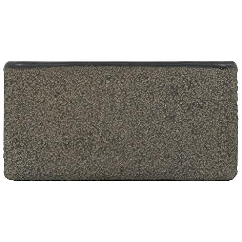 Mangloder Lavabo de piedra de río negro de 30x30x15 cm hecho a mano para baño 5