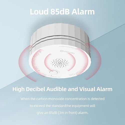 Miniatura 6 de HEIMAN Mini detector de monóxido de carbono, monitor de alarma con detector de CO cumple con los estándares UL2034, funciona con batería y