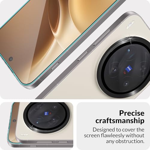 Image of FIRST MART Military-Grade Tempered Glass Camera Lens for Vivo X300 Pro 5G (6.78 Inch) With Black Camera Ring Guard & Installation Kit | Edge-to-Edge Protector Coverage | Black