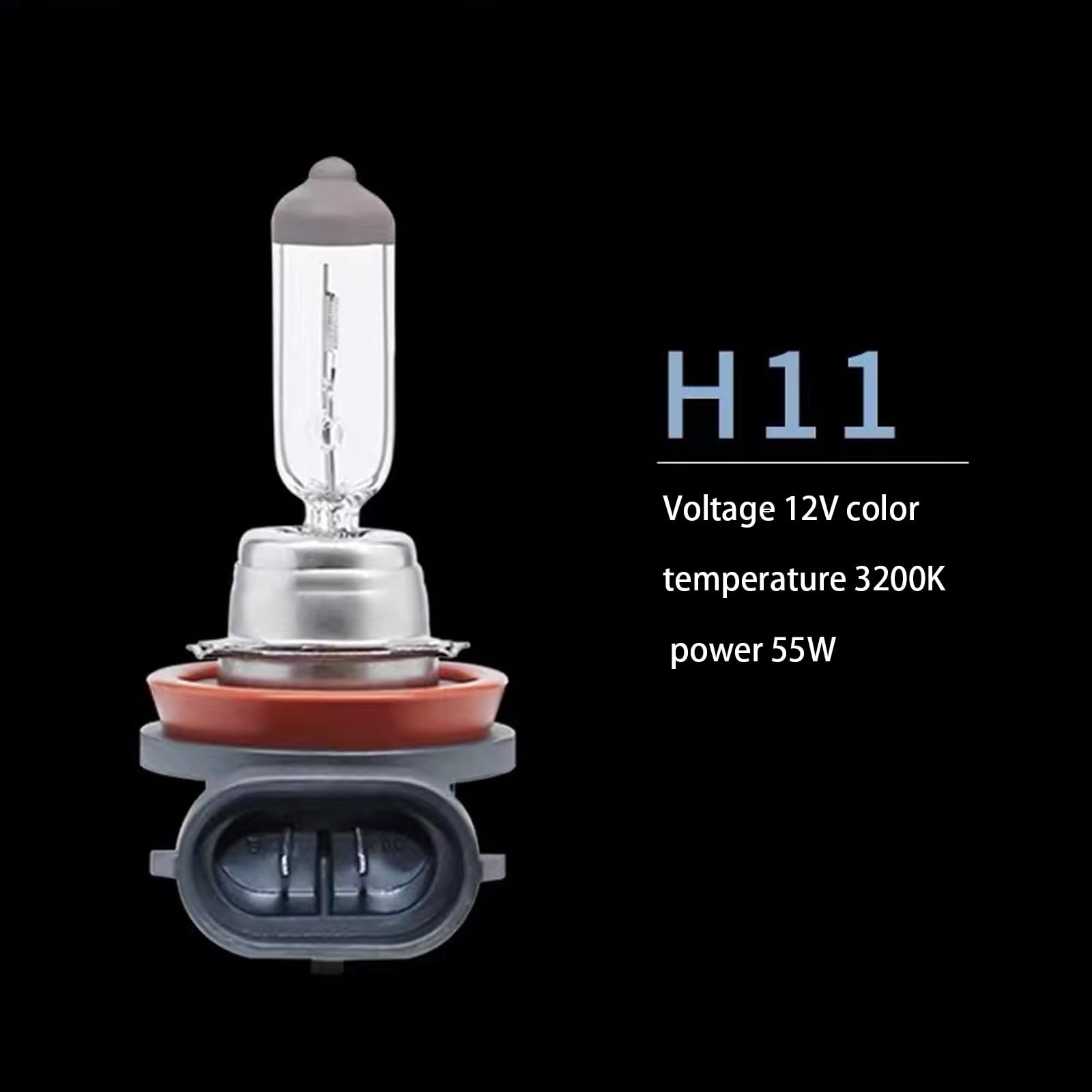 jokormo 2 PCS H11 Automotive Halogen Bulb, 12V 55W Quartz Lamp Super Bright Beam Low Beam/High Beam Fog Light Replacement, All-in-one Plug Play Bulb, Automotive Lighting Accessories (White)