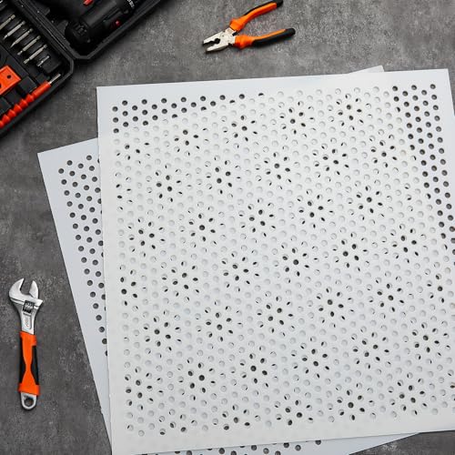 Image of DoubleFill 2 Pack 2' x 2' Plastic Perforated Tiles with 3 /8 inch Holes 24 inch x 24 inch White Drop Ceiling Tiles Plastic Ceiling Grid Covers(3 /8 inch Holes,24 inch X 24 inch,White,4 Pack)