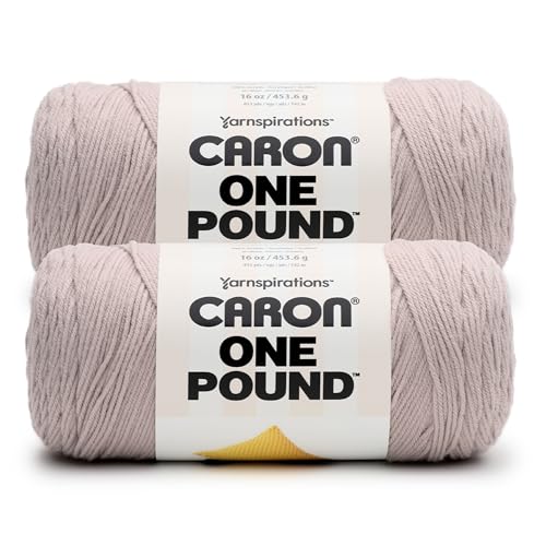Image of Caron One Pound Soft Yarn for Crocheting & Knitting, Dove, 2-Pack | #4 Worsted Medium, Soft 100% Acrylic Yarn for Crochet, Knitting, Blankets and Crafts, 812yds, 453.6g /16oz per skein