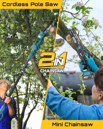 SEESII 2-in-1 Cordless Pole Saw
