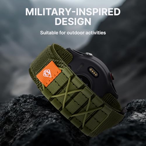 Image of Bandletic Outdoor Nylon Band Compatible with Samsung Watch 5 Bands, 20mm Quick Release Rugged Soft Strap Designed for Amazift Active 2 /Galaxy Watch 7 /6 /4 44mm 40mm /FE 40mm /Forerunner 165 /245 /APEX 2