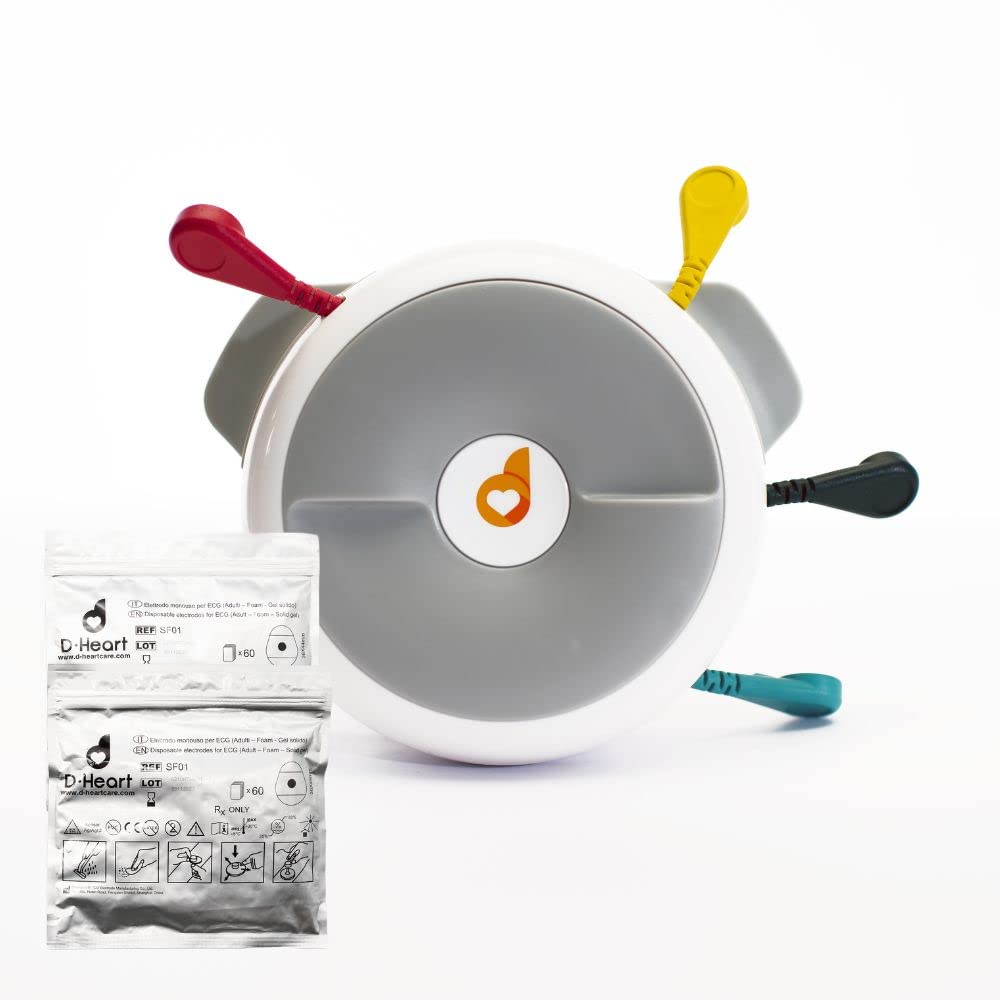 D-Heart, Dispositivo ECG Portatile, a 12 Derivazioni, Portatile, compatibile con Smartphone e Tablet tramite Bluetooth