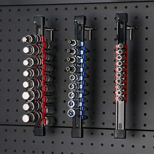 Wanglaism Abs Socket Organizer, 1/2 Inch, 3/8 Inch, And 1/4 Inch Drive Socket Rail Holders (9 Pcs) #TOP6