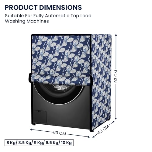 Image of Robustt Waterproof Front Load Fully Automatic Printed Washing Machine Cover for 8 Kg, 8.5 Kg, 9 Kg, 9.5 Kg (63 x 63 x 93 Cms)