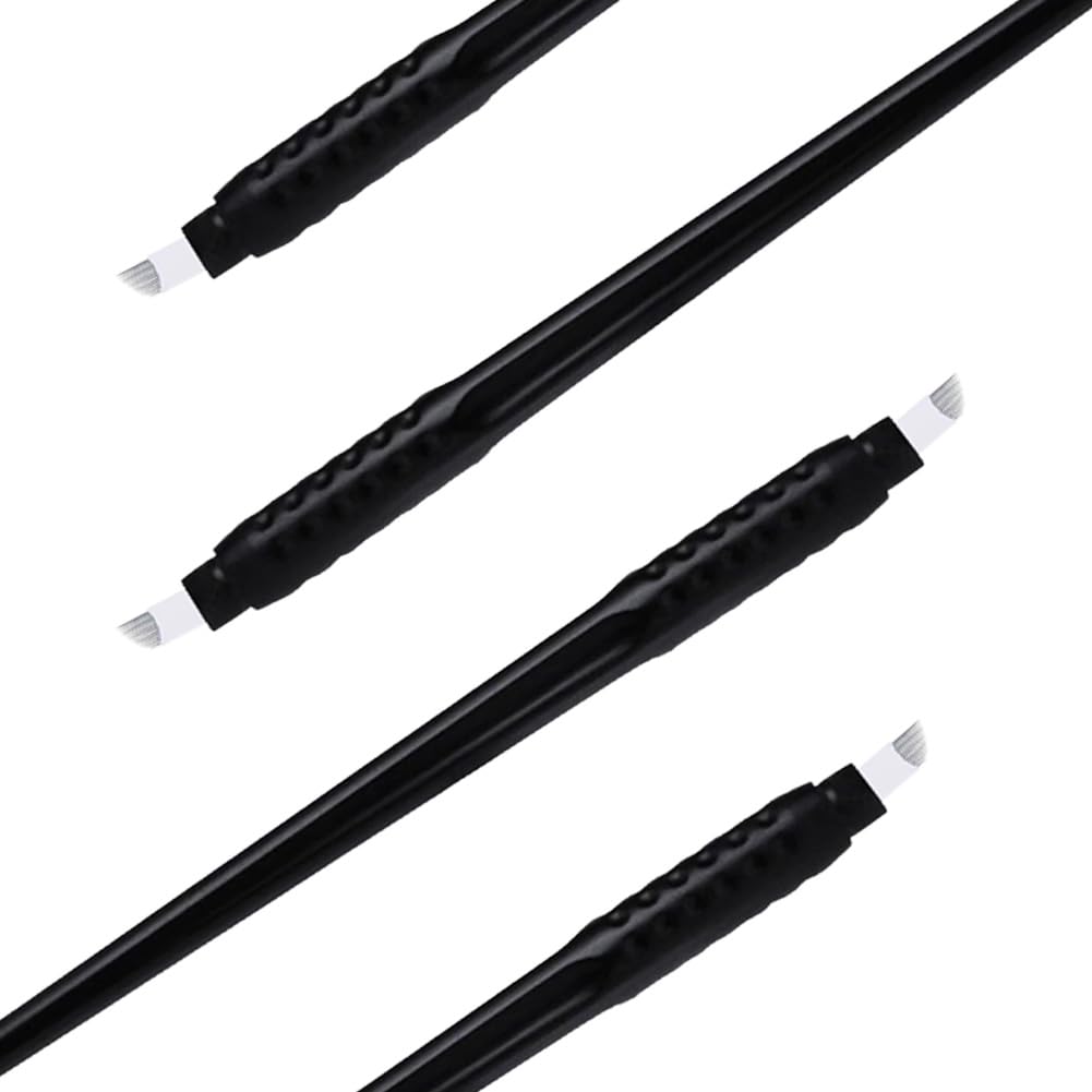 10 Pcs Microblading Manual Pen 14F 0.25mm Disposable Microblading Pen 14F Black Microblading Supplies Kit Hand Tools for Eyebrow Makeup,lip,eyeliner (14F)