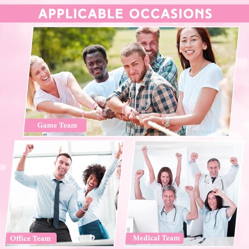 Image of Liliful 100 Pcs Silicone Rubber Wristbands Rubber Wristband Bracelet Bands for Silicone Wristbands for Women Men(Pink)