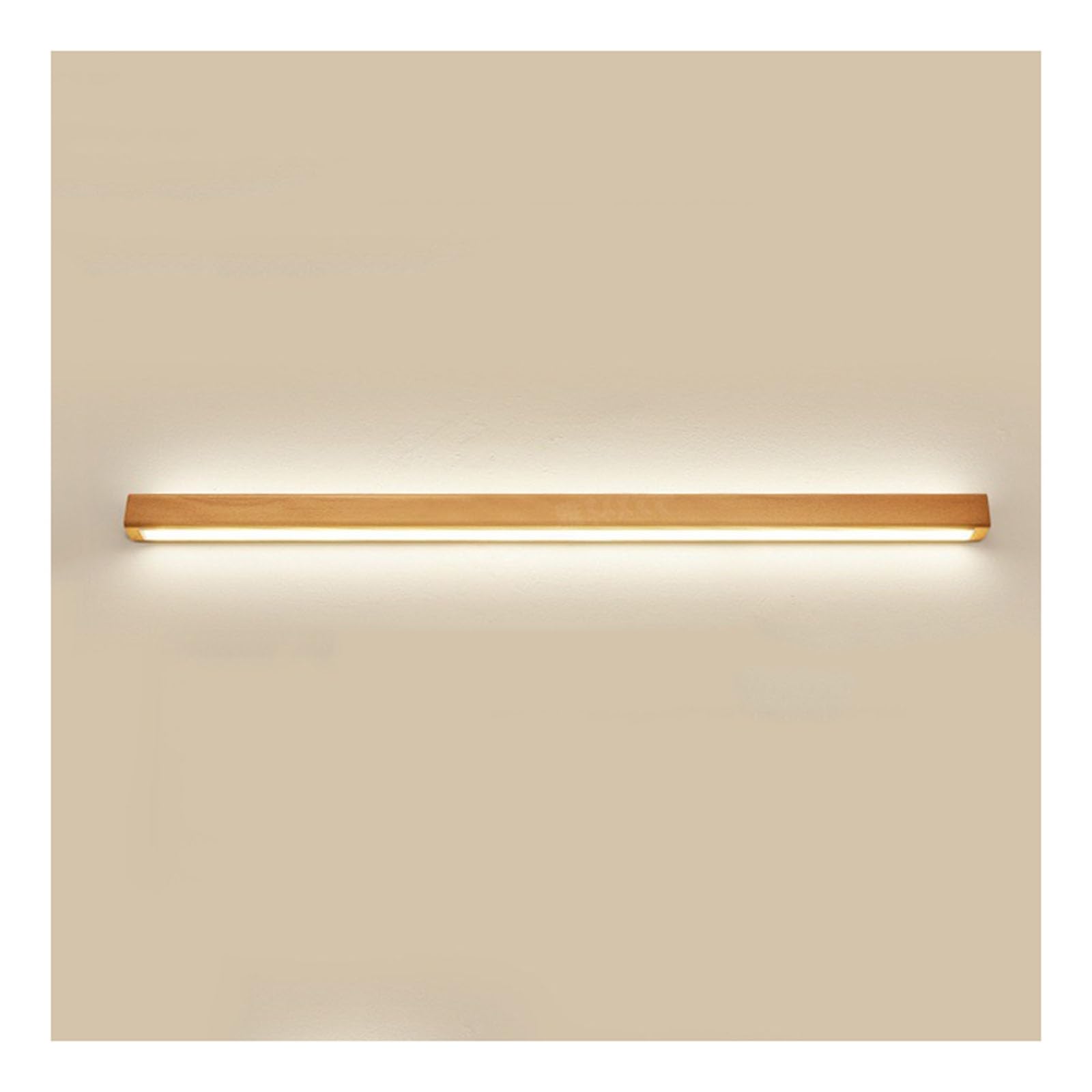 FEITENGDA Modern Nordic Linear Wooden Wall Sconce Minimalist Long Strip Wooden Wall Mount Light Wood Grain Hardwired Wall Lamp Fixture for Bedroom Living Room Study(Wood Color,60cm/23.62in)