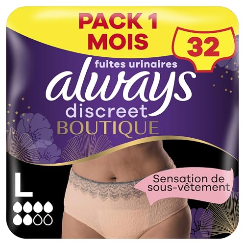 Culottes fuites urinaires super absorbantes Always Discreet Boutique taille L coloris beige