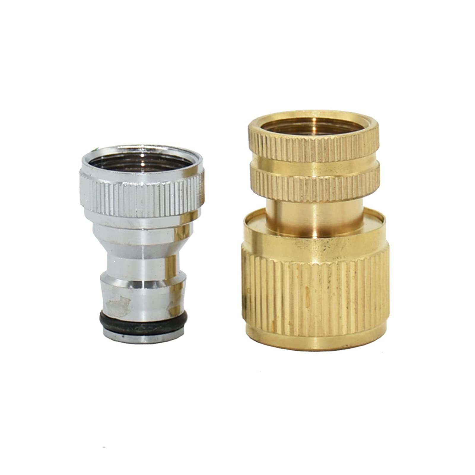 Utility Hose Butt Hose Connector Adapter 8Pcs/Set of Quick Coupling Replacement Brass 3/4 1/2 inch Durable Threaded Coupling Adapter for Water Pipe Garden Hose/White