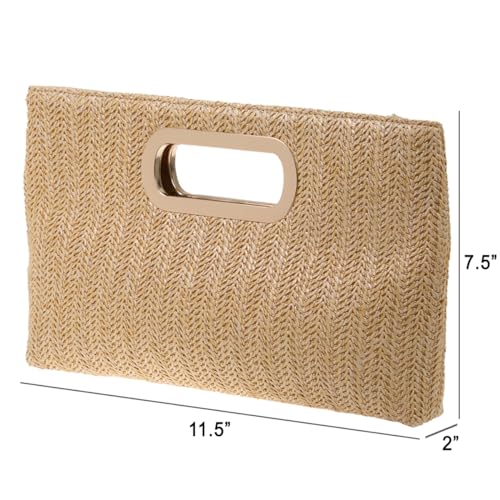 Image of Top Handle Straw Clutch